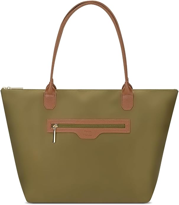 Nylon Tote Bag for Women with Zipper, Travel Shoulder Purses | Lightweight Large Laptop Shoulder Handbag with Zipper, Spacious Purse for Gym and Shopping by Unknown