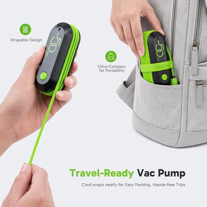 Vacbird Travel Vacuum Bags with USB Electric Pump, 12 Pack Vacuum Bags for Travel, Compression Vacuum Packing Bags for Luggage & Suitcase, Space Saving Travel Bags for Clothes and Clothing,Carry-On - Image 4