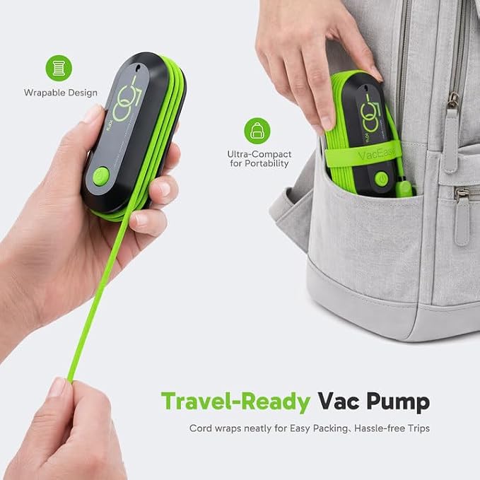 Vacbird Travel Vacuum Bags with USB Electric Pump, 18 Pack Vacuum Bags for Travel, Compression Vacuum Packing Bags for Luggage & Suitcase, Space Saving Travel Bags for Clothes and Clothing,Carry-On | Compression Vacuum Packing Bags, For Luggage & Suitc... - Image 3