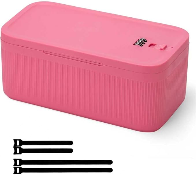 Medicine Lock Box, Small Lock Box with Code, for Secure Storage of Medications, Snacks, Electronics，Cash, Office Files & Travel Essentials and more, Includes Cable Tie by Unknown
