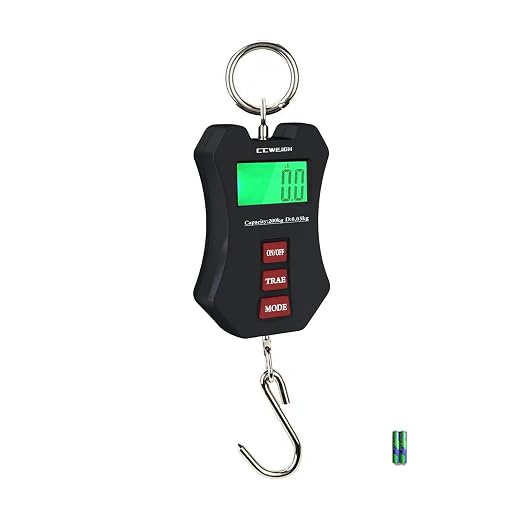 440lb/200kg Digital Crane Scale - Compact LCD Handheld Hanging Scale for Garage, Farm, Hunting, Fishing & More(200kg/Black) by CCWEIGH