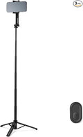 Amazon Basics 36" Portable Selfie Stick Mini Tripod for Phone with Detachable Remote, 360-Degree Rotation, 30-Foot Range, Compatible with iPhone, Samsung, and More, Black by AmazonBasics