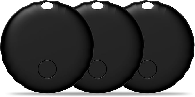 Tracker Tag, Smart Tag Works with Find My App (iOS Only), Keys Finder and Item Locator for Luggage, Backpack, Suitcases and More, Replaceable Battery, IP67 Waterproof Tracking Tags-3 Pack (Black) by umoven