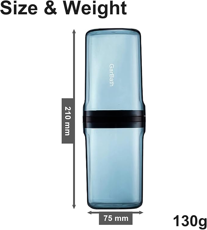 Travel Toileting Cup, Transparent Mouthwash Cup, Portable Toothbrush & Toothpaste Case with Cover, Toiletries Toothpaste Toothbrush Storage Box for Bathroom Travel Camping Home School Business Trip - Image 4
