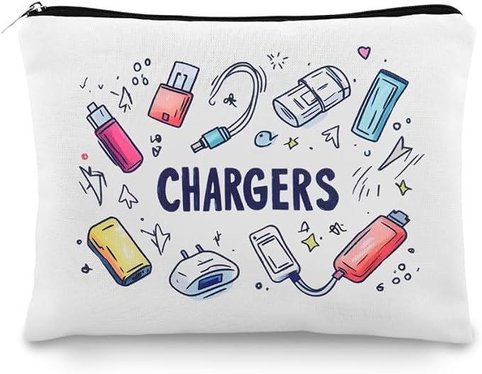 Sisadodo Chargers Organizer Travel Bag for Women Men Charging Cable Bag with Zipper Electronics Storage Bags Cord Plug Phone Earbud U Disk Storage Bags Organizer Toiletry Travel Cosmetic MakeupBag by Sisadodo