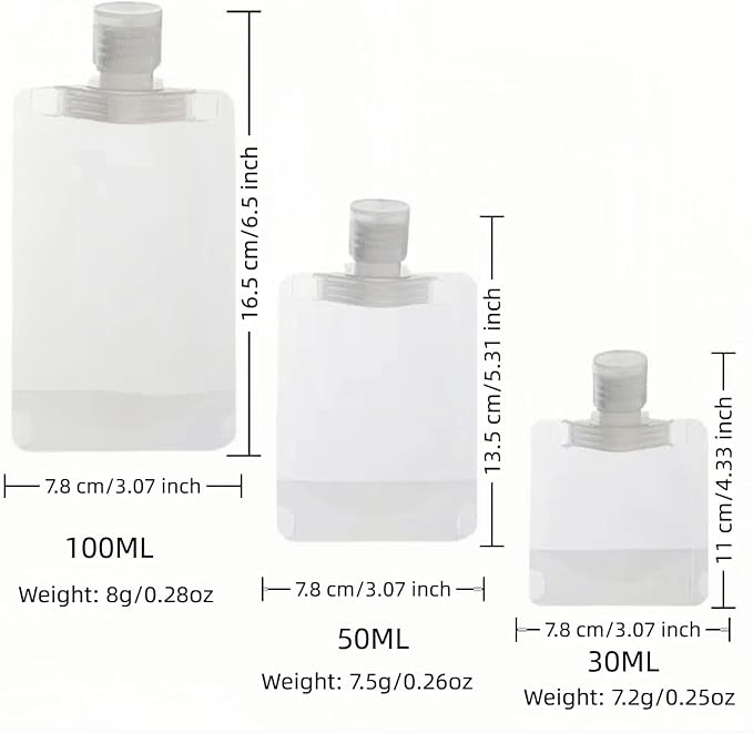 Chinshwehaw Travel Bottles Kit Leak Proof Silicone - Refillable Containers for Lotion, Shampoo, Cream (30/50/100ml, 3 Pack) - Image 3