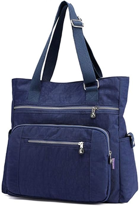 Multi Pocket Nylon Totes Handbag Large Women's Shoulder Bag Travel Purse by Lavogel