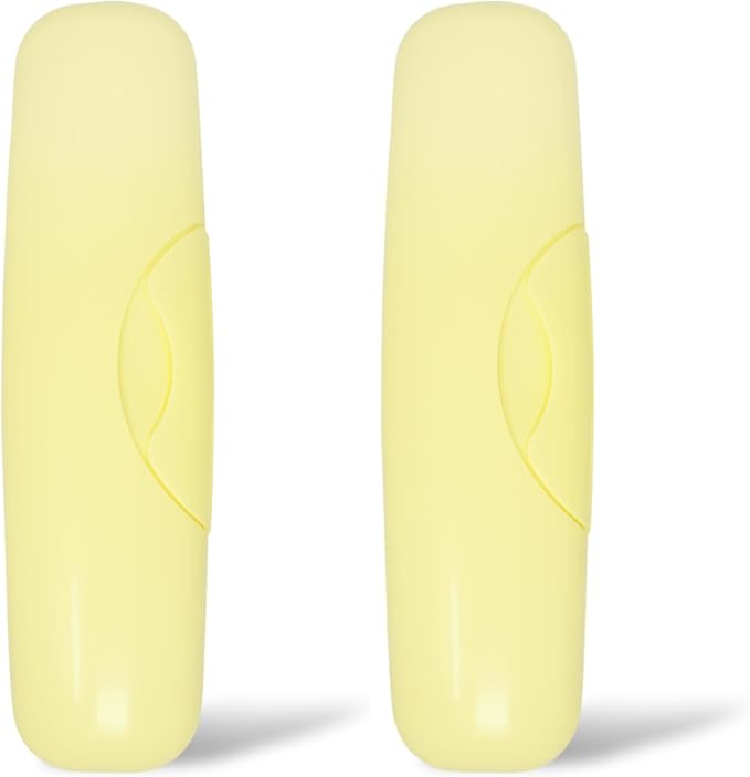 RADIUS Toothbrush Travel Case for Big Brush/Original/Scuba Brushes, BPA-Free Recycled Plastic, Portable for Bathroom, School, Home, Camping - Lemon Yellow (Pack of 2) by RADIUSCorporation