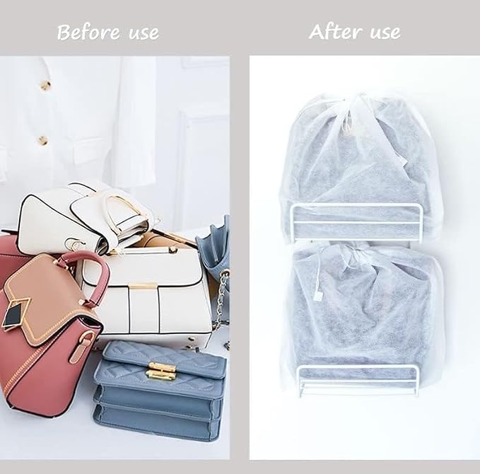 30 eco-friendly travel shoe bag storage bags, non-woven breathable dust-proof bag with rope, suitable for storing shoes and bags, isolate dust and keep shoes and bags clean and tidy. (19.6inX23.62in) - Image 2