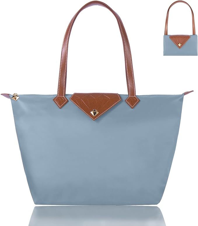Women Tote Bag,Stylish Waterproof Nylon Ladies Shoulder Bag, Folding Beach Travel Bag for Work,Shopping, Large by BOJLY