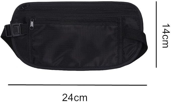 2 Pack Travel Money Belt Waist Wallet, Slim RFID Blocking Passport Holder, Invisible Belt Bag Fanny Pack for Men Women - Image 2