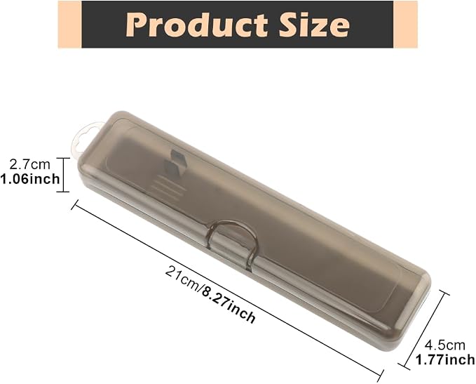 2 Pack Toothbrush Box,Travel Size Toothbrush Box Cover Portable Clear Black Cases Design with Holes for Home, Travel, Business Trips, Hotels(COLOR:Black) - Image 2