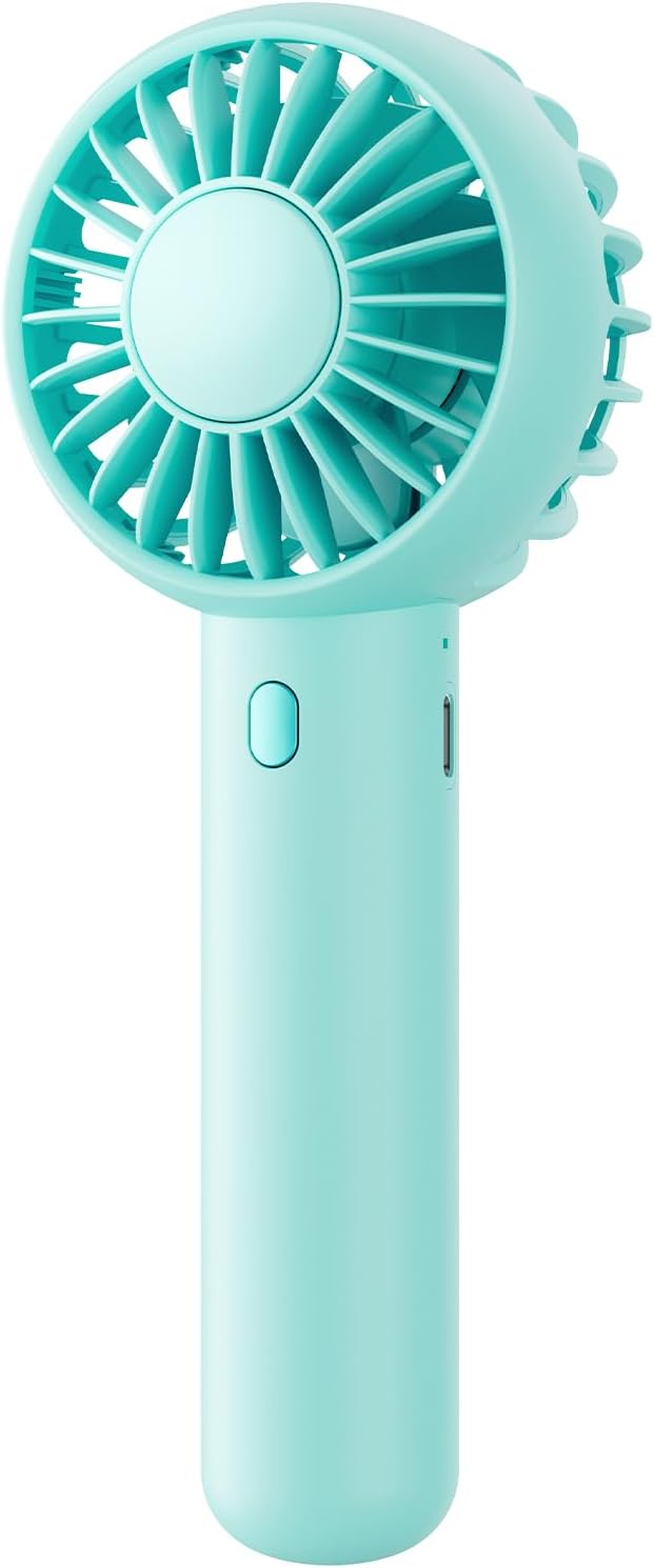 Gaiatop Mini Portable Fan, Small and Powerful, Cute Design 3 Speed Personal Handheld fan and Desktop with Base, Lightweight USB Rechargeable for Travel Lash Makeup Girl Women Summer Gift Green | Powerful 3 Speed with Desktop Base, Lightweight, Battery ... by GAIATOP