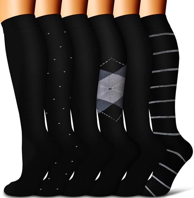 COOLOVER Copper Compression Socks for Women and Men(6 Pairs)-Best Support for Running, Athletic, Travel by COOLOVER