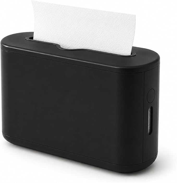 Multifold Paper Towel Dispenser Countertop, Hand Towel Dispenser for Bedroom, Bathroom, Kitchen, Toilet (Black) by Xlxker