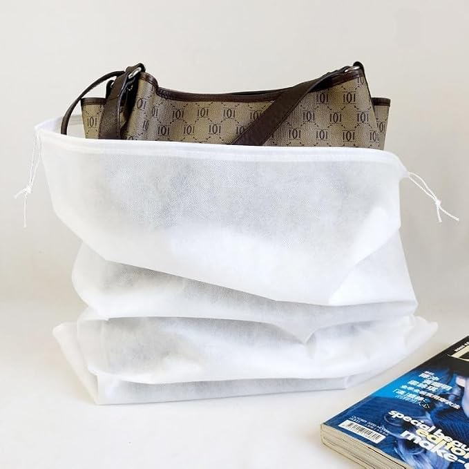 30 eco-friendly travel shoe bag storage bags, non-woven breathable dust-proof bag with rope, suitable for storing shoes and bags, isolate dust and keep shoes and bags clean and tidy. (19.6inX23.62in) - Image 6