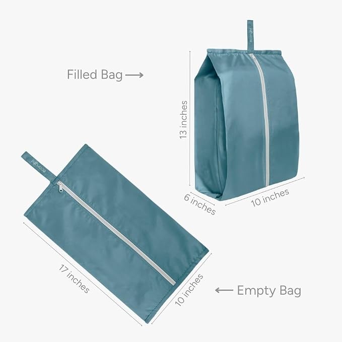 Ecoright Shoe Bags for Travel, Set of 2, 100% Recycled Water-Resistant Zipper Pouch Bags, Shoe Bags for Storage, Travel Essentials for Men & Women - Image 2