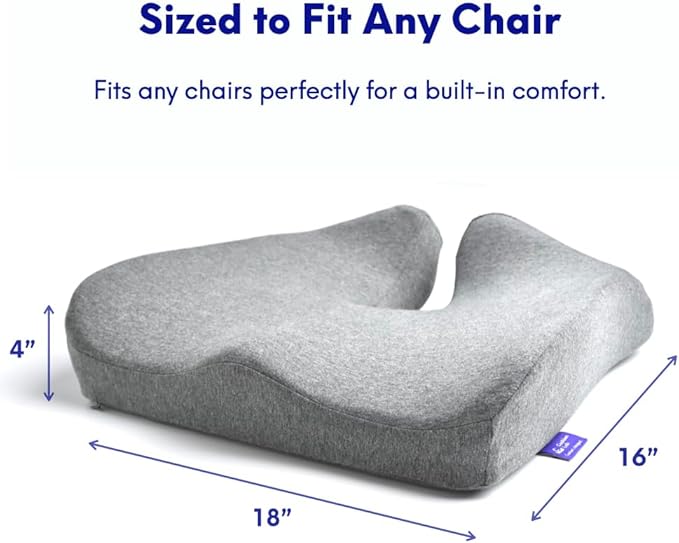 C CUSHION LAB Patented Pressure Relief Seat Cushion for Long Sitting Hours on Office/Home Chair, Car, Wheelchair - Extra-Dense Memory Foam for Hip, Tailbone, Coccyx, Sciatica - Wellness Green - Image 6