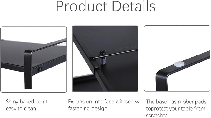 Expandable Cabinet Shelf Organizer Riser for Kitchen Pantry Cupboard Under Sink Countertop (black, 8.2’’D * 12.2-21.6’’W * 7.7’’H) - Image 6
