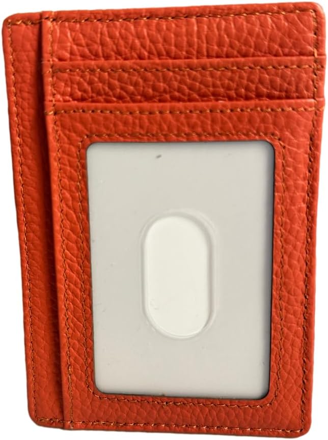 BANDI Slim Wallet, Minimalist Front Pocket RFID Blocking Wallet Credit Card Holder for Men & Women - Coral - Image 2