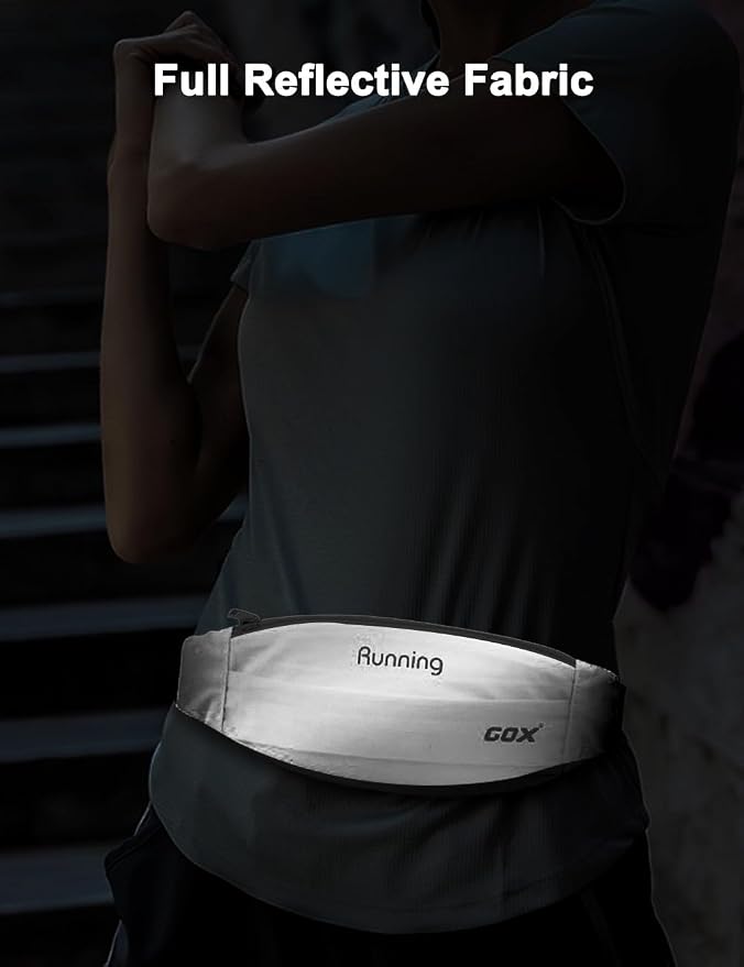 Gox Running Belt, Black | Slim Waist Pack for Phone Holder, Waterproof Athletic Pouch, For Men Women Running Gym Hiking, Small Cross Body Sling Bag - Image 7