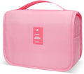 Lcsmaokin Large Capacity Toiletry Bag Travel Bag with Hanging Hook for Men and Women Waterproof Travel Cosmetic Bag Bathroom Storage Bag for Brushes Set, Full-Sized Shampoo,Accessories(Pink) by Lcsmaokin