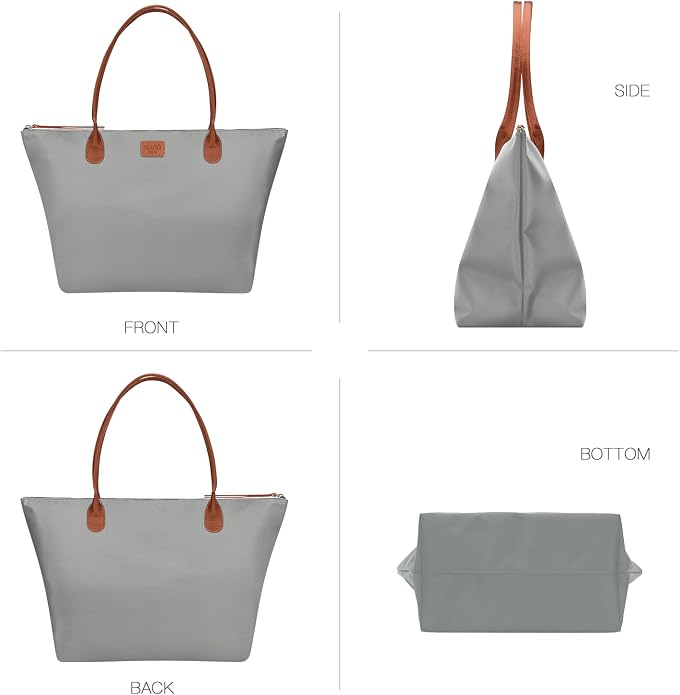 GAYI URBAN Nylon Tote Bag for Women, Large Foldable Weekend Hobo Purses for Women, Shoulder Tote Handbags with Zipper | Nylon - Image 4