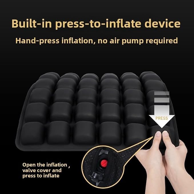 Bogey's Antidote Upgrade Airplane Seat Cushion - Inflatable Travel Cushion for Long Flights with No External Pump, Non-Slip, Washable, with Storage Bag(Grey) - Image 7
