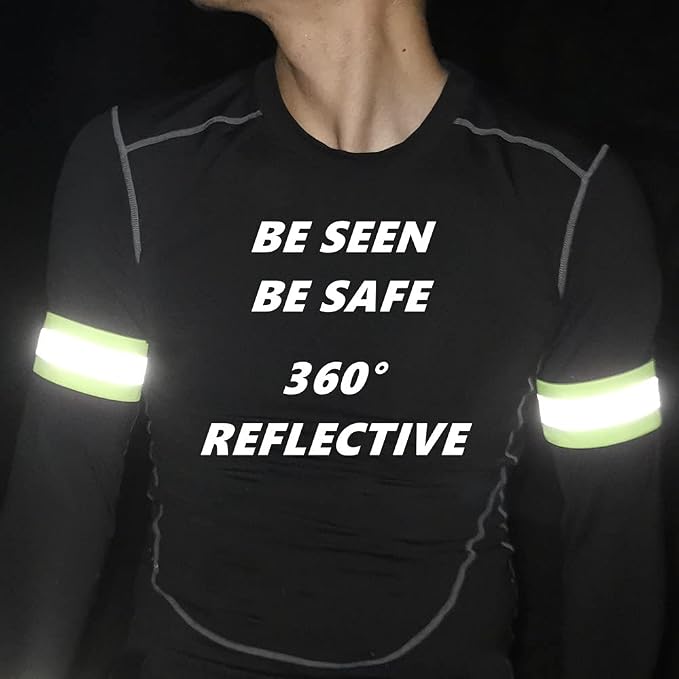 Reflective Running Gear,Reflective Bands for Arm/Wrist/Ankle/Leg,Biking Accessories for Women and Men - Image 2