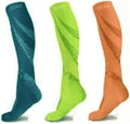 zuoge 3 Pairs Compression Socks Pack - Best Medical, Nursing, Travel & Flight Socks - Running & Fitness - 15-20mmHg by zuoge