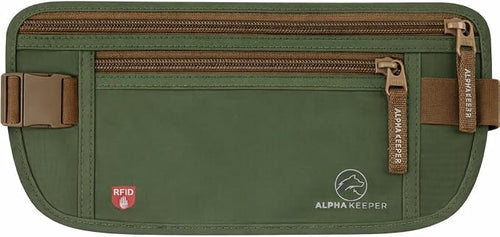 Alpha Keeper Money Belt for Travel Hidden Under Clothes – RFID Blocking Passport Holder & Slim Waist Wallet Pouch for Women & Men, Anti-Theft Travel Accessories by Alpha+Keeper