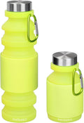 Nefeeko Collapsible Water Bottle, Reuseable BPA Free Silicone Water Bottles | Foldable Water Bottles for Travel Gym Camping Hiking, Portable Leak Proof Sports Water Bottle with Carabiner by Nefeeko