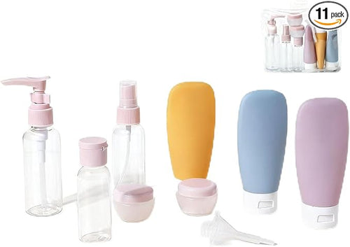 11pcs Travel Bottles for Toiletries, TSA Approved Travel Size Toiletries Containers Kit, Leak Proof Squeezable Travel Toiletry Liquid Bottles, Refillable Containers for Shampoo Conditioner Lotion by Phonecasewithkickstand