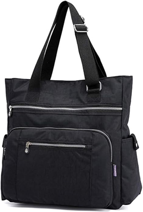 Multi Pocket Nylon Totes Handbag Large Women's Shoulder Bag Travel Purse by Lavogel