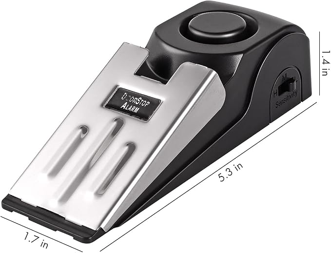 Door Stop Alarm, Door Stopper Security for Home Travel Apartment with 120DB Siren Portable Safety Tool 2 Pack - Image 4