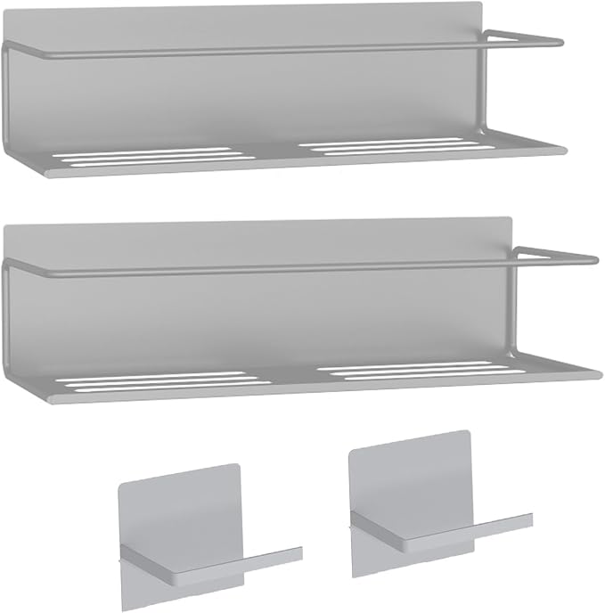 Magnetic Spice Rack For Refrigerator, Space Saving Magnetic Shelf For Fridge Grey 2 Pack With Magnetic Paper Towel Holder - Image 7