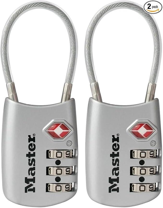Master Lock 4688D Set Your Own Combination TSA Approved Luggage Lock, 2 Pack, Assorted by MasterLock