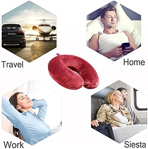 GDEOUP Travel Pillow - Memory Foam Neck Pillow Support Pillow,Luxury Compact & Lightweight Quick Pack for Camping,Sleeping Rest Cushion (Red) - Image 3