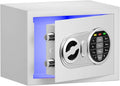 Safe Box with Sensor Light, Security Safe with Digital Keypad Money Safe Steel Construction Hidden with Lock，Small Safe, Wall or Cabinet Anchoring Design(White) by Samyersafe