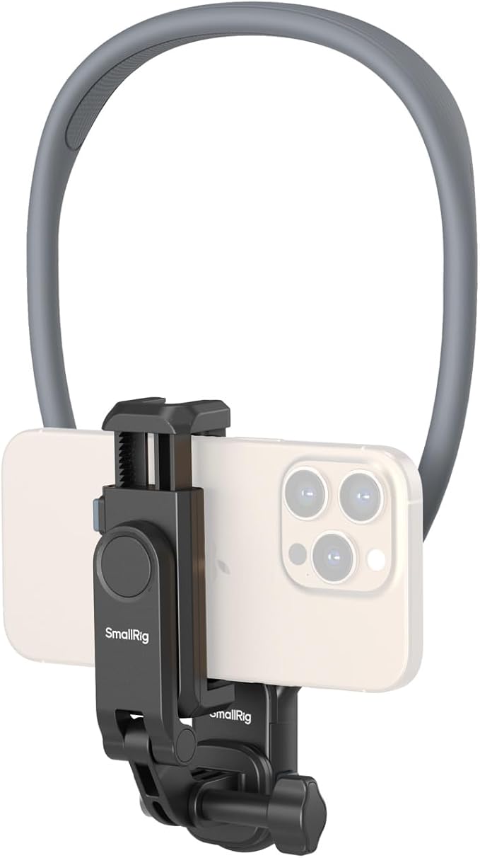 SMALLRIG Quick Release Magnetic Neck Mount for Action Cameras & Phones | for Hands-Free POV Recording Shooting, with 2-Prong Adapter and Phone Holder, 5128 by SmallRig