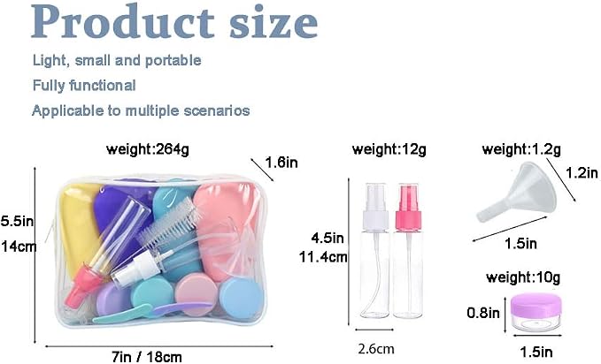 16-Piece Silicone Travel Bottle Set with Suction Cups - Leak-Proof Refillable Containers for Shampoo, Lotion, Cream (89ml+30ml) - Includes Cosmetic Jars, Funnel, Brush & Labels - Image 9
