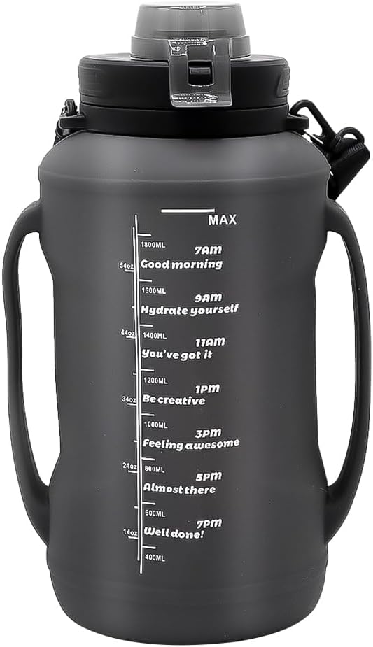 64oz Collapsible Silicone Water Bottle with Straw, BPA-Free, Foldable Travel Bottle Portable for Gym, Hiking, Camping (Black) - Image 9
