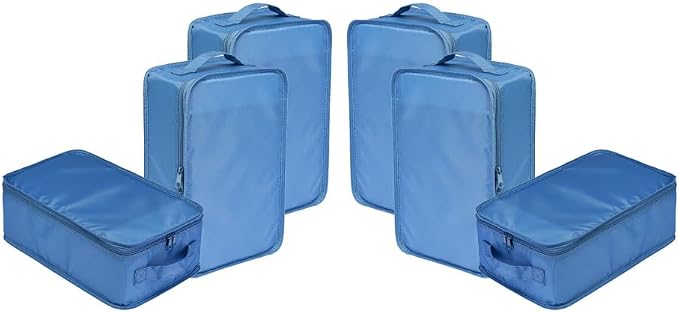 Travel Shoe Bags, Foldable Waterproof Shoe Pouches Organizer-Double Layer (6 Seablue Shoe Bags) by JJ+POWER