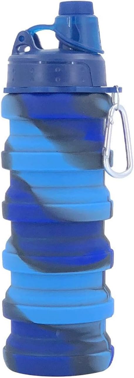 Collapsible Water Bottles Travel water bottle Sports Portable Sport Water Bottle Reusable Water Bottles comes with mountaineering Buckle 500ml silicone Water-proof camping water bottle - Image 5