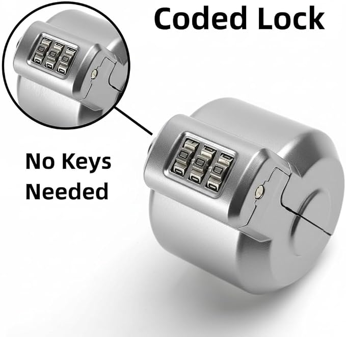 PUGED Door Knob Lockout Device Cover to Disable Doorknob/Faucet/Water Valve Hose Lock Door Handle Temporary Lock for Bedroom Door from Outside Door Handle Without Drilling (1, Silver) - Image 2
