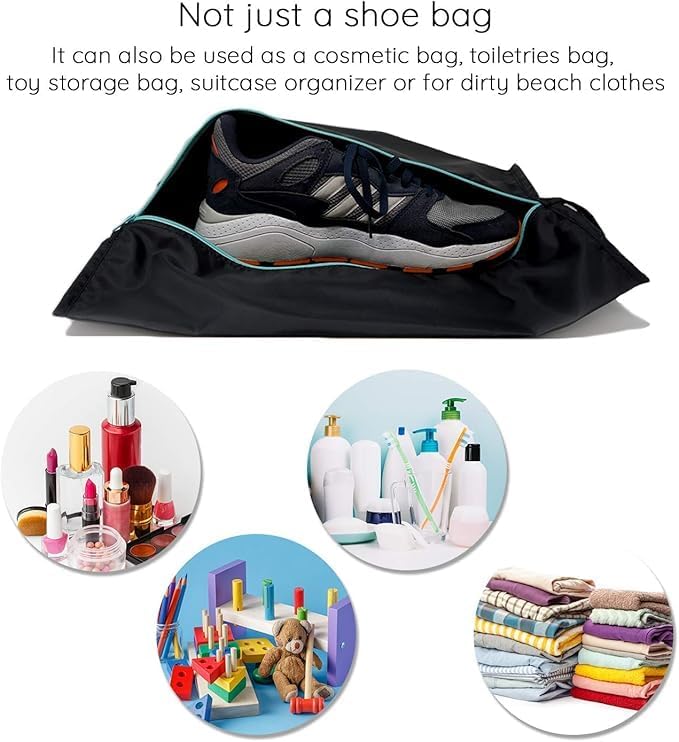 Ecoright Shoe Bags for Travel, Set of 2, 100% Recycled Water-Resistant Zipper Pouch Bags, Shoe Bags for Storage, Travel Essentials for Men & Women - Image 5