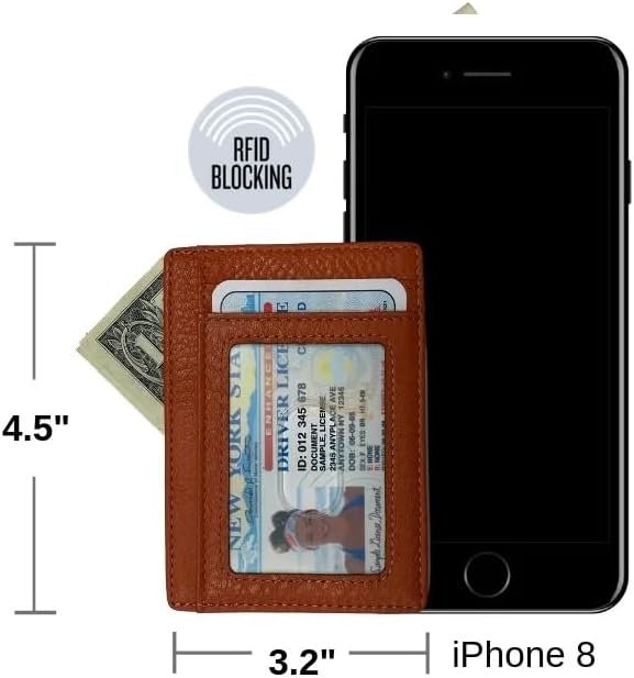 BANDI Slim Wallet, Minimalist Front Pocket RFID Blocking Wallet Credit Card Holder for Men & Women - Coral - Image 7