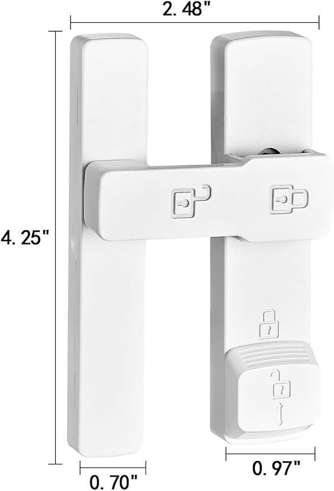 2 Packs White 180 Degree Barn Door Lock,Flip Gate Latches Hardware | Zinc Alloy Door Lock,Sliding Door Latches,for bedroom,drawer,pet enclosures,cabinet,garage,window - Image 2