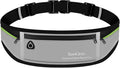 SooGree Slim Running Belt Sport Fanny Pack for Women Men,Reflective Waist Pack Runner Pouch Belt, Zipper Waterproof Running Phone Holder Jogging Pouch for Phone Money (GSP8806 top black/gray) by SooGree