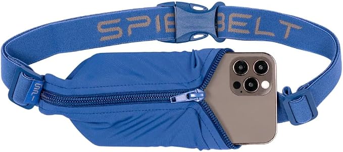 SPIbelt Running Belt Original Monochromatic for Women Men, Phone Holder for Running, Running Fanny Pack, Holder for Phone, Running Waist Pack, Adjustable Waist, [Fits All Phones]. Space Blue by SPIbelt